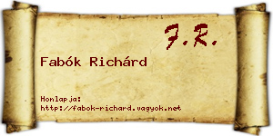 Fabók Richárd névjegykártya